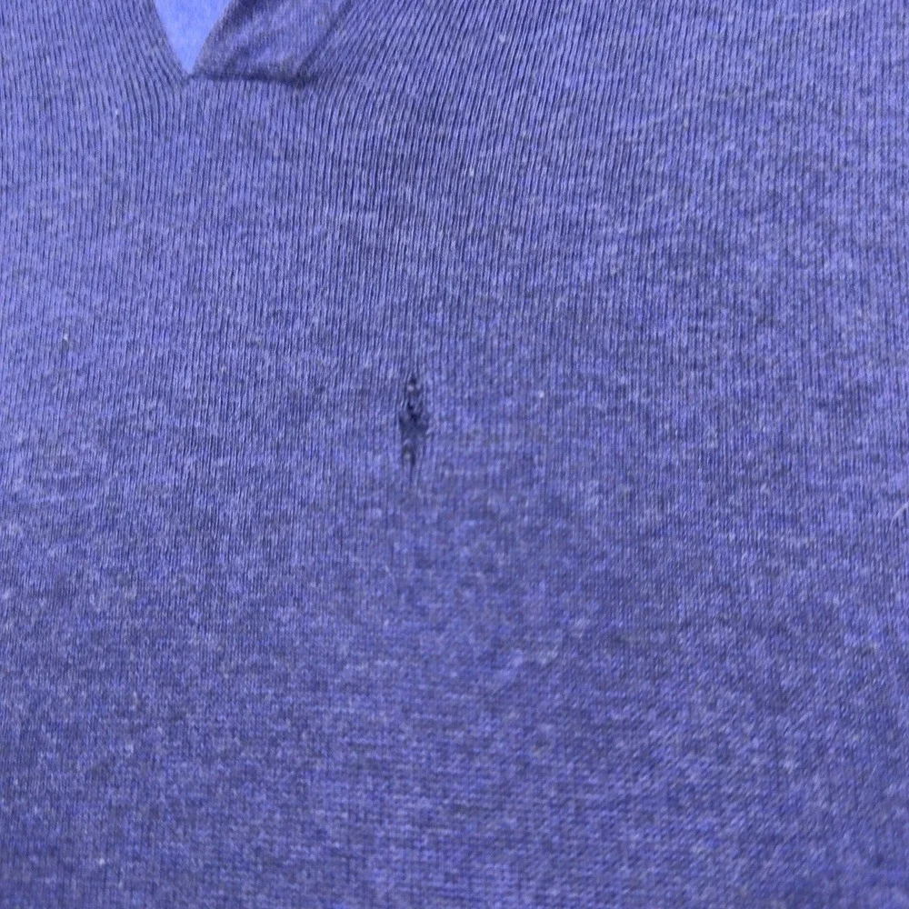 Banana Republic Polo Shirt Men L Purple Silk Cotton Cashmere Blend Casual Casual